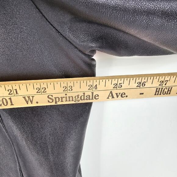 VTG Bagatelle 100% Leather Biker Moto Coat Large Goth Grunge Matrix Mob Wife - Picture 4 of 7